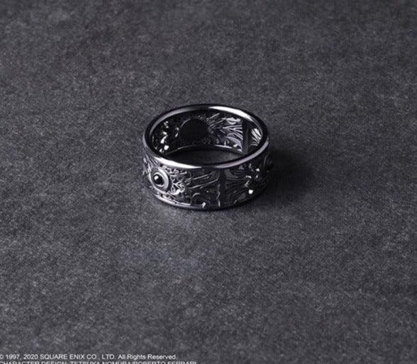 Final Fantasy VII Remake Black Silver Ring - Sephiroth Size 19 - DataBlitz