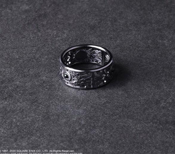 Final Fantasy VII Remake Black Silver Ring - Sephiroth Size 17 - DataBlitz