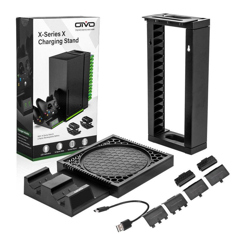 OIVO XBOXSX CHARGING STAND WITH 14 GAME SLOTS & 2 PACKS RECHARGEABLE BATTERY (IV-BX304)