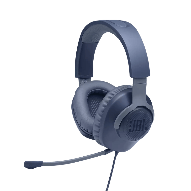 JBL QUANTUM 100 WIRED OVER-EAR GAMING HEADSET WITH DETACHABLE MIC (BLUE) - DataBlitz