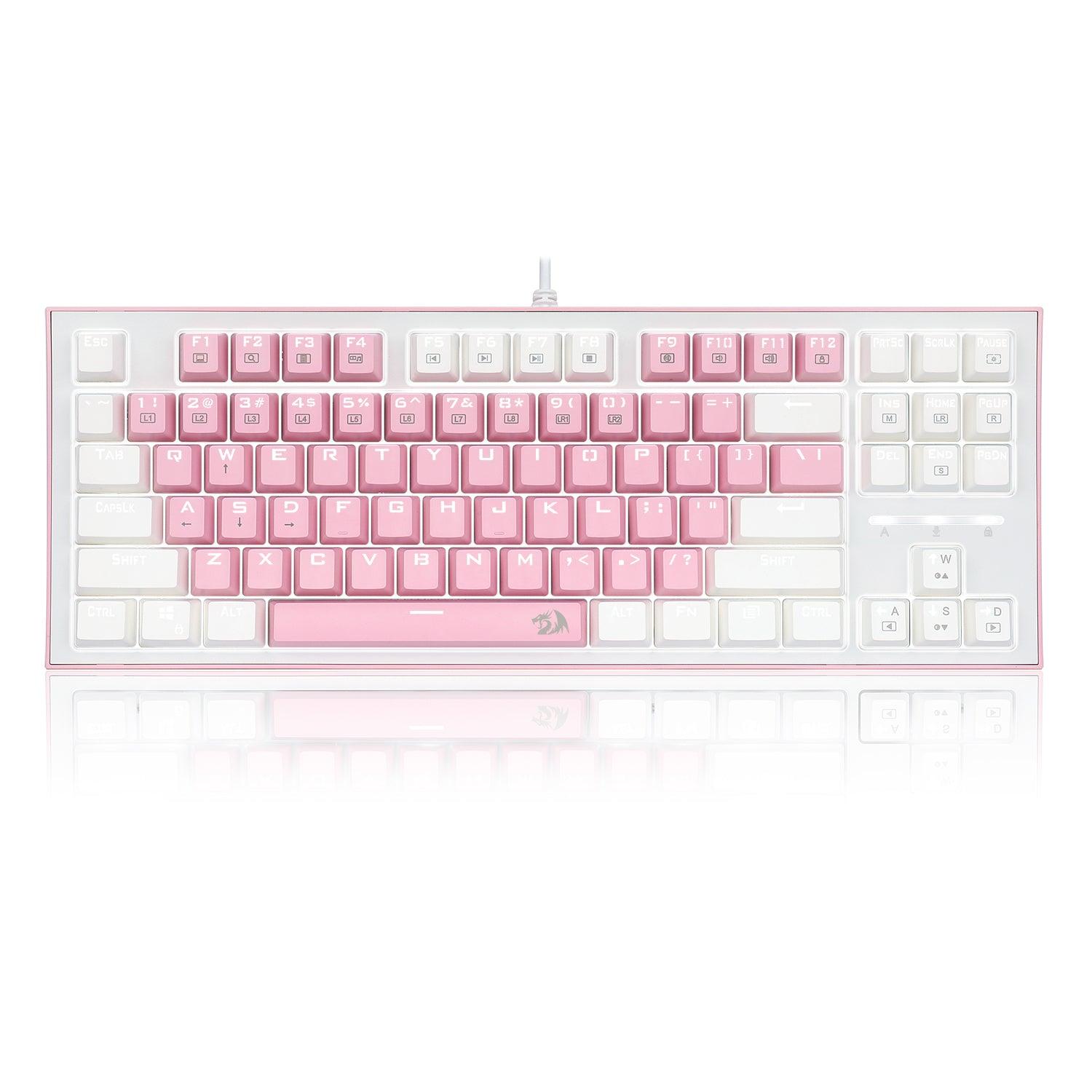 REDRAGON BES PINK WHITE MECHANICAL GAMING KEYBOARD (BLUE SWITCH) (K611-P1B) - DataBlitz