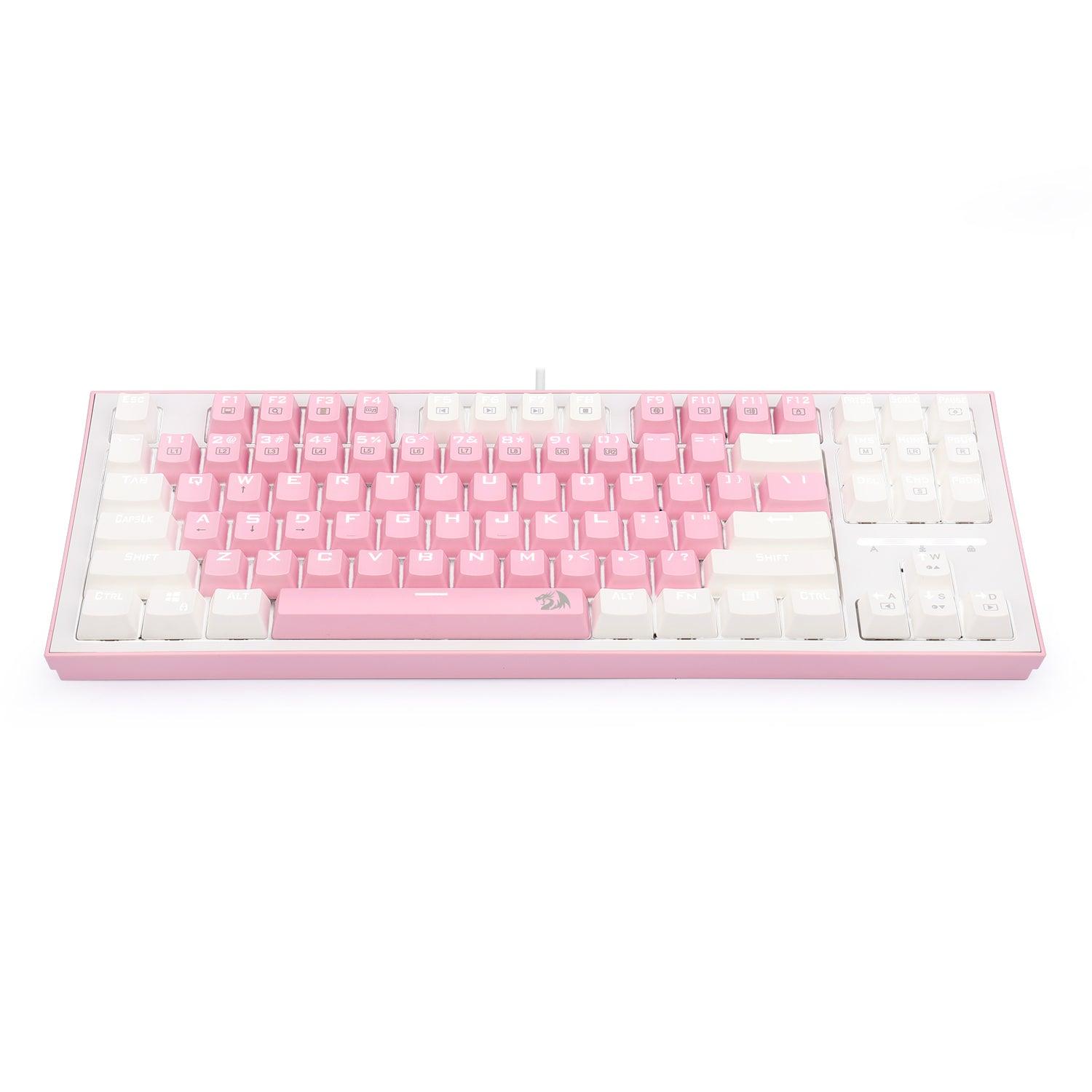 REDRAGON BES PINK WHITE MECHANICAL GAMING KEYBOARD (BLUE SWITCH) (K611-P1B) - DataBlitz