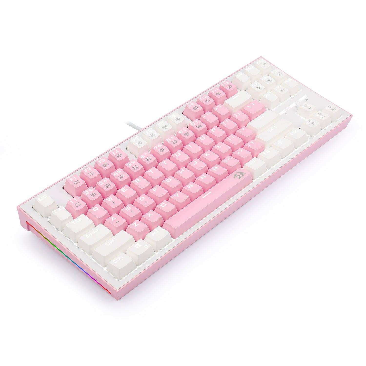 REDRAGON BES PINK WHITE MECHANICAL GAMING KEYBOARD (BLUE SWITCH) (K611-P1B) - DataBlitz