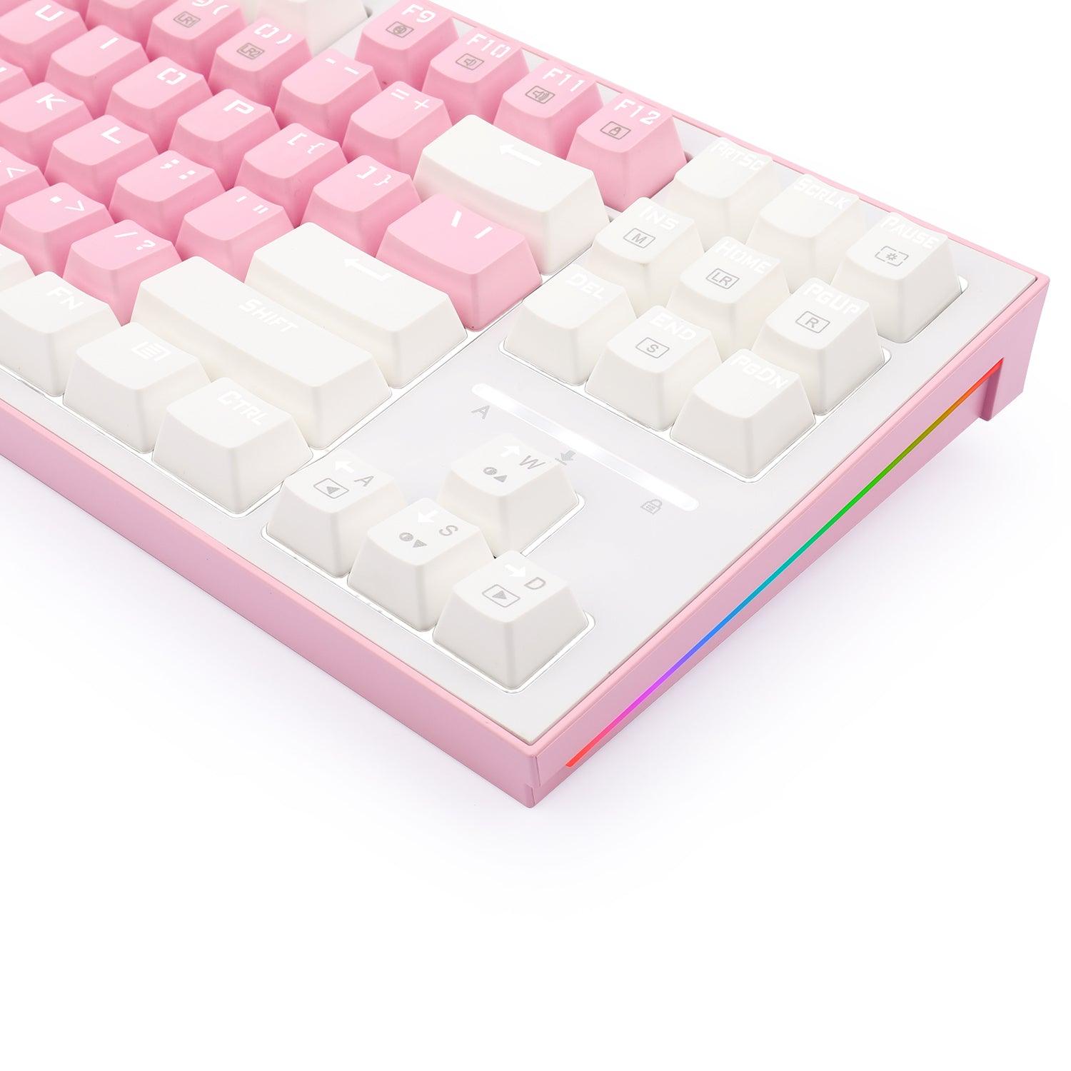 REDRAGON BES PINK WHITE MECHANICAL GAMING KEYBOARD (BLUE SWITCH) (K611-P1B) - DataBlitz