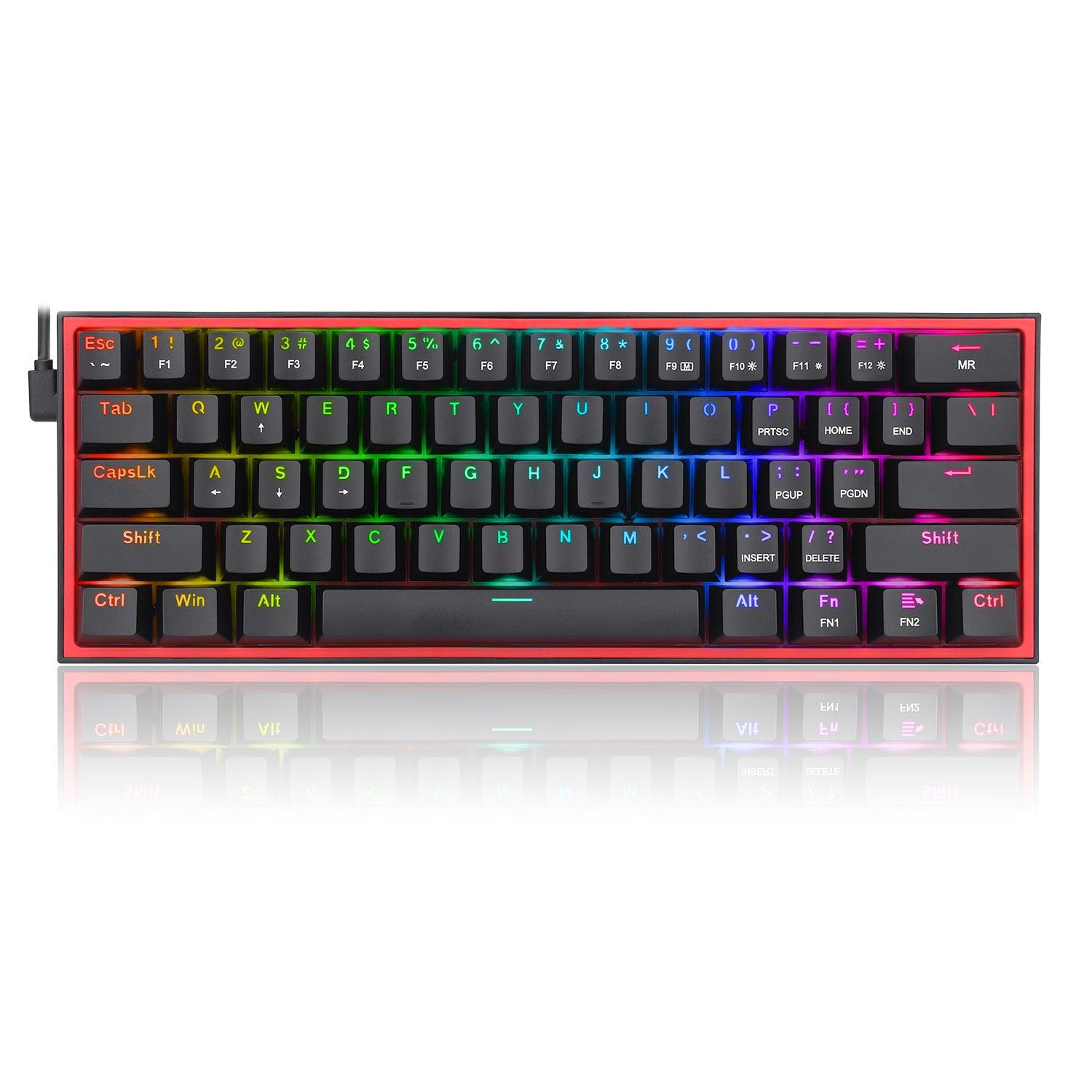 REDRAGON FIZZ RGB WIRED MECHANICAL GAMING KEYBOARD (BLACK) (DUST-PROOF RED) (K617-RGB) - DataBlitz