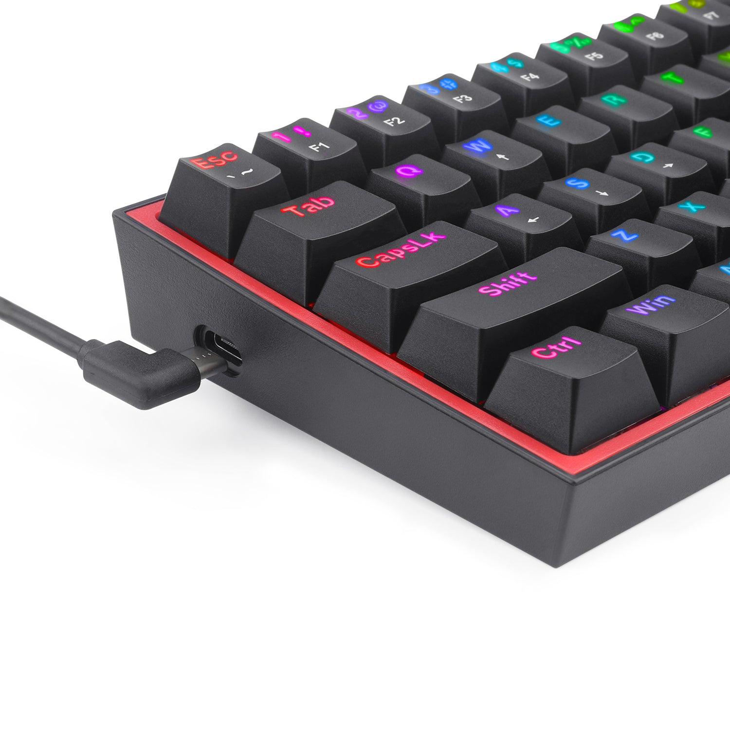 REDRAGON FIZZ RGB WIRED MECHANICAL GAMING KEYBOARD (BLACK) (DUST-PROOF RED) (K617-RGB) - DataBlitz