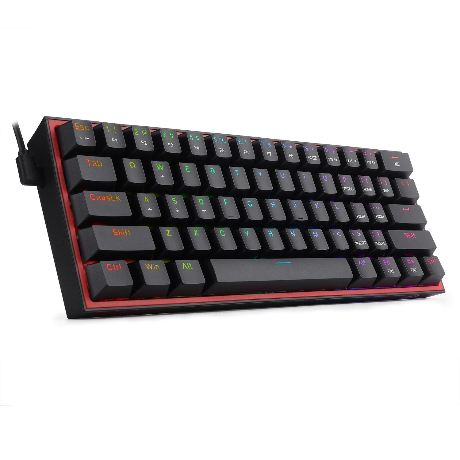 REDRAGON FIZZ RGB WIRED MECHANICAL GAMING KEYBOARD (BLACK) (DUST-PROOF RED) (K617-RGB) - DataBlitz