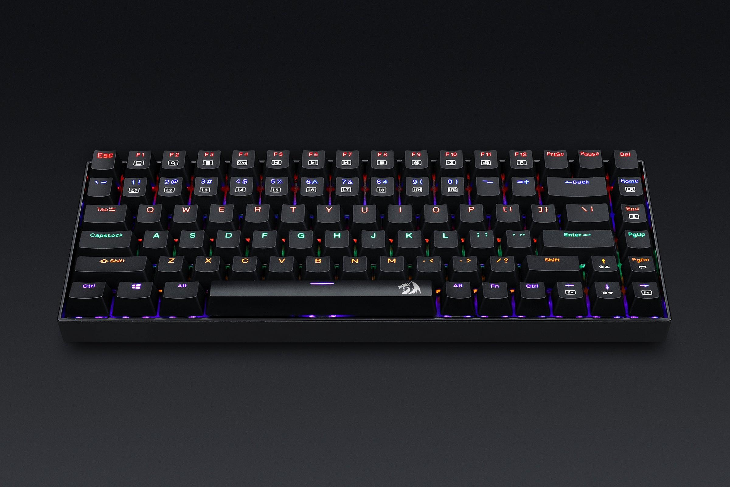 Redragon Phantom 84-Key Rainbow Backlit Mechanical Keyboard (Dust-Proof Blue Switch) (K629-KB) - DataBlitz
