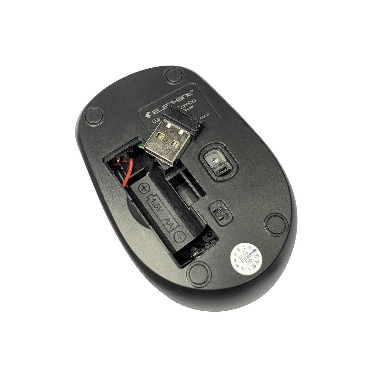 ELEPHANT Wireless Keyboard + Mouse Combo Set (KEM-W2011-BK-ENG) - DataBlitz