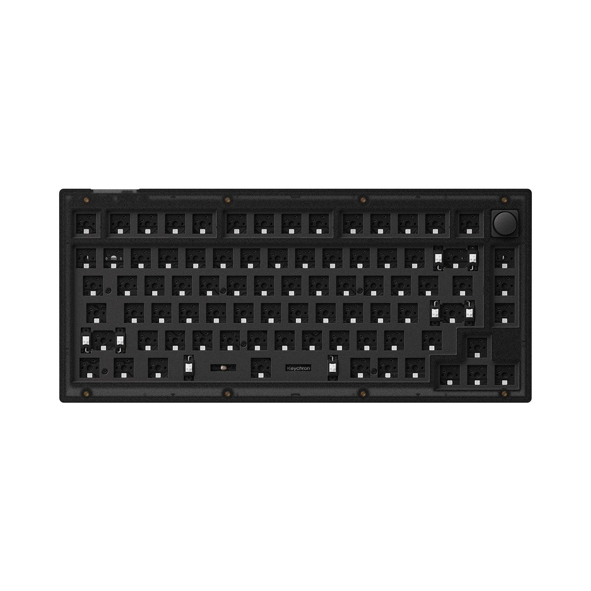 Keychron V1 QMK Barebone Knob Version RGB Backlight Hot-Swappable Frosted Translucent Wired Mechanical Keyboard - Frosted Black (V1Z3) - DataBlitz