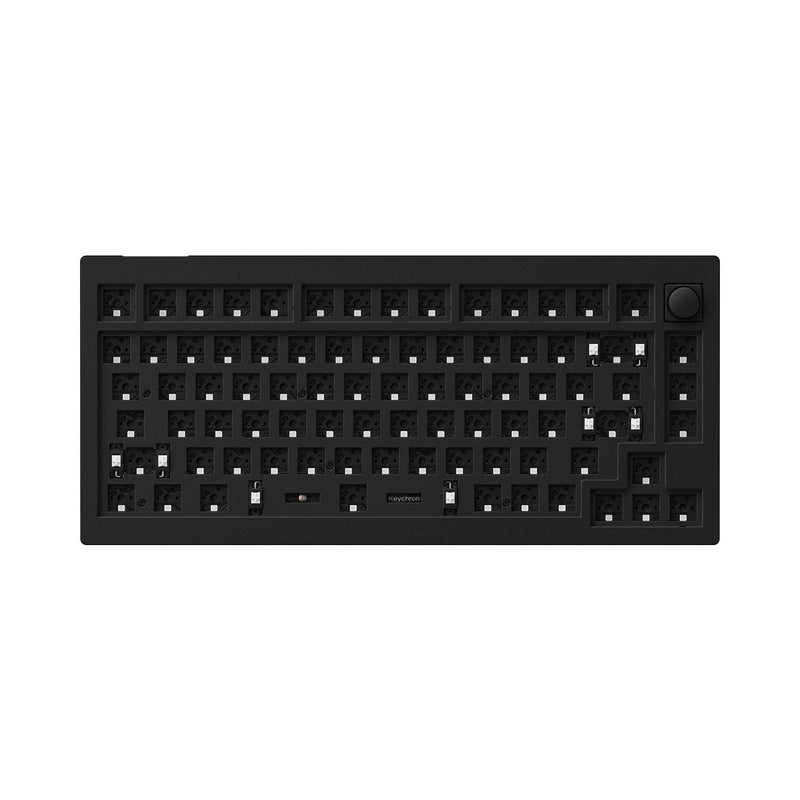Keychron V1 QMK Barebone Knob Version RGB Non-Transparent Backlight Hot-Swappable Wired Mechanical Keyboard - Carbon Black (V1Z4) - DataBlitz