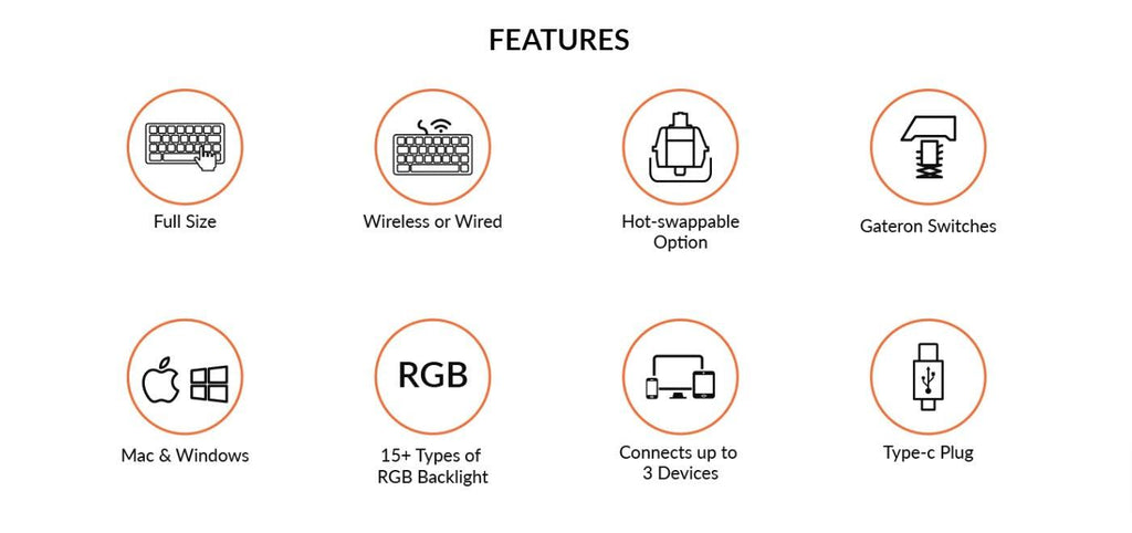 Keychron K10 104-KEY RGB Backlight Hot-Swappable Wireless Mechanical  Keyboard