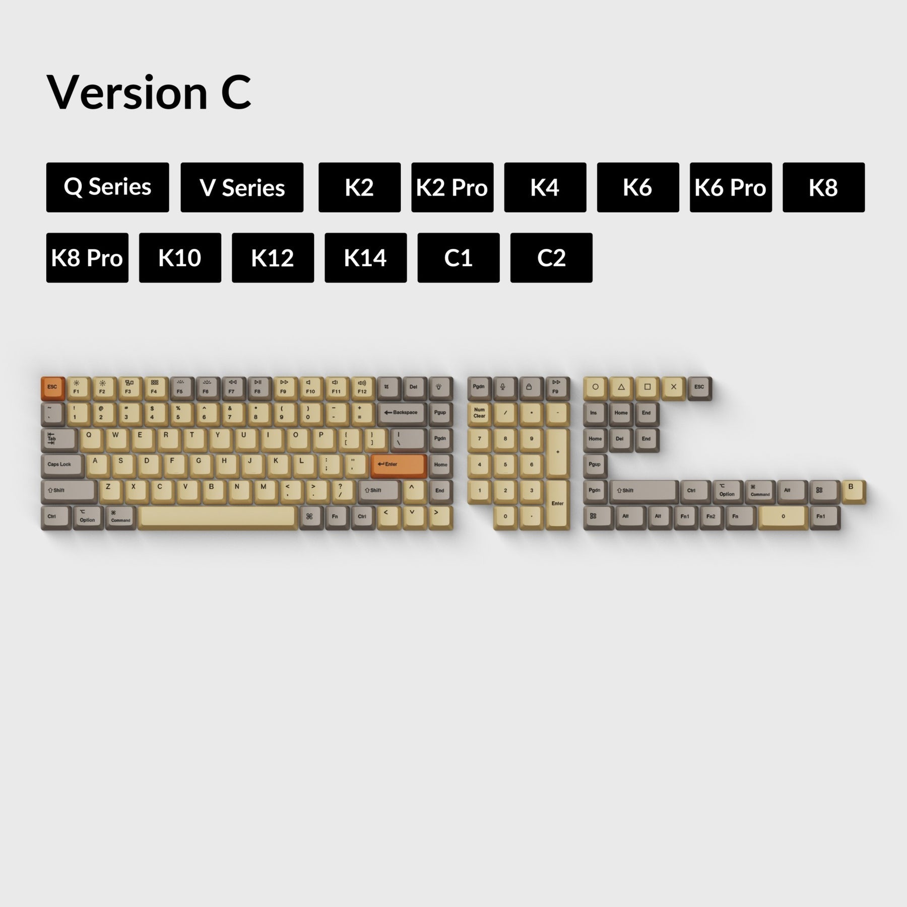 Keychron OEM Dye-Sub PBT Keycap Full Set - Wheat Grey (T5)
