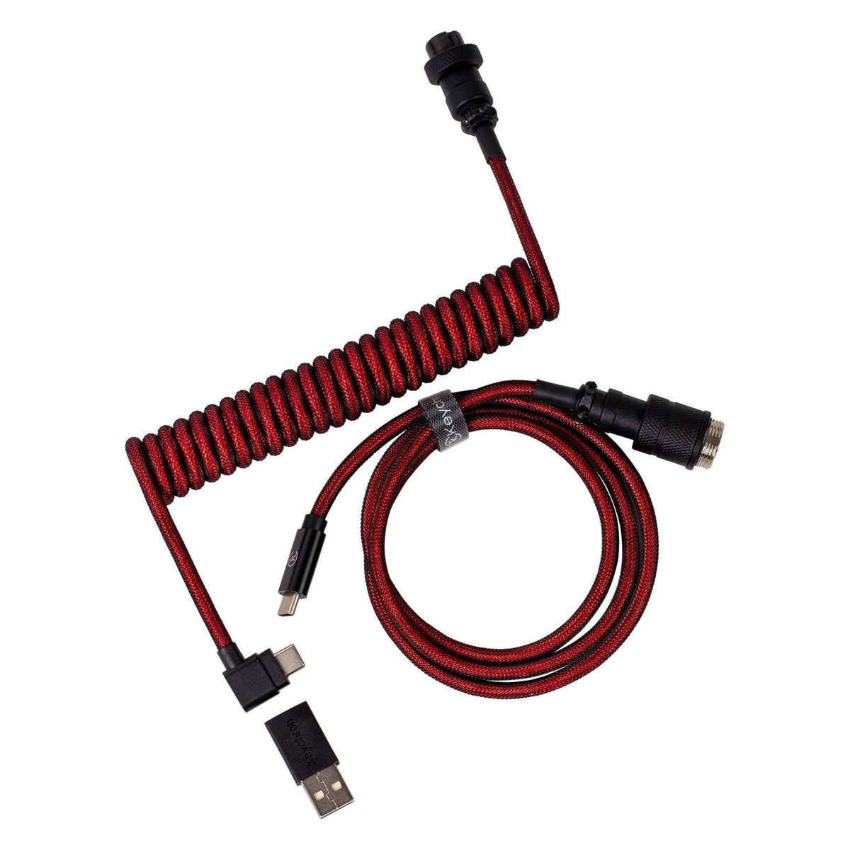 Keychron Premium Coiled Type-C Angled Cable (Red) (Cab-4) - DataBlitz