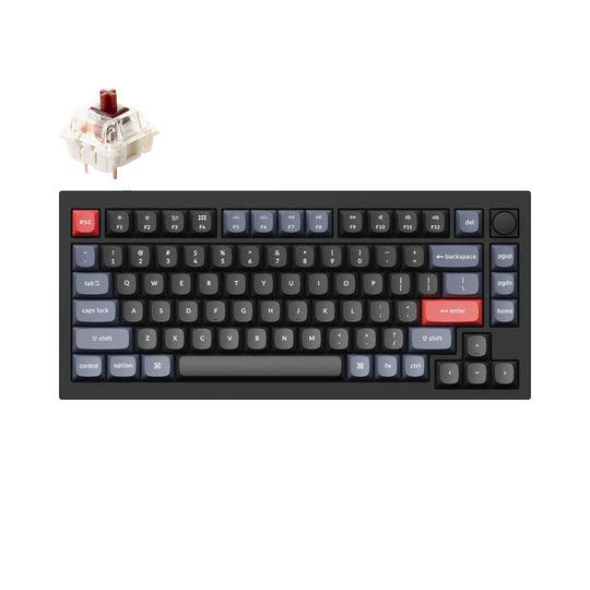 Keychron Q1 QMK Custom Mechanical V2 Knob Version Hot-Swappable RGB Backlight Keyboard - Carbon Black B (Gateron G Pro Brown Switch) (Q1M3Z) - DataBlitz