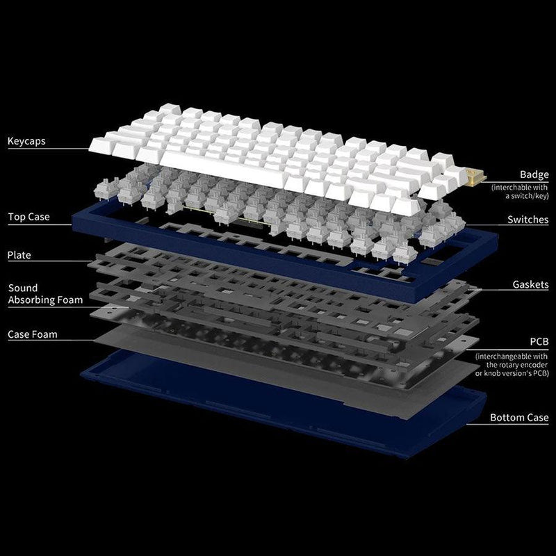 Keychron Q1 QMK Custom Mechanical Fully Assembled Navy Blue Keyboard (Gateron Phantom Brown Switch) (Q1j3) - DataBlitz
