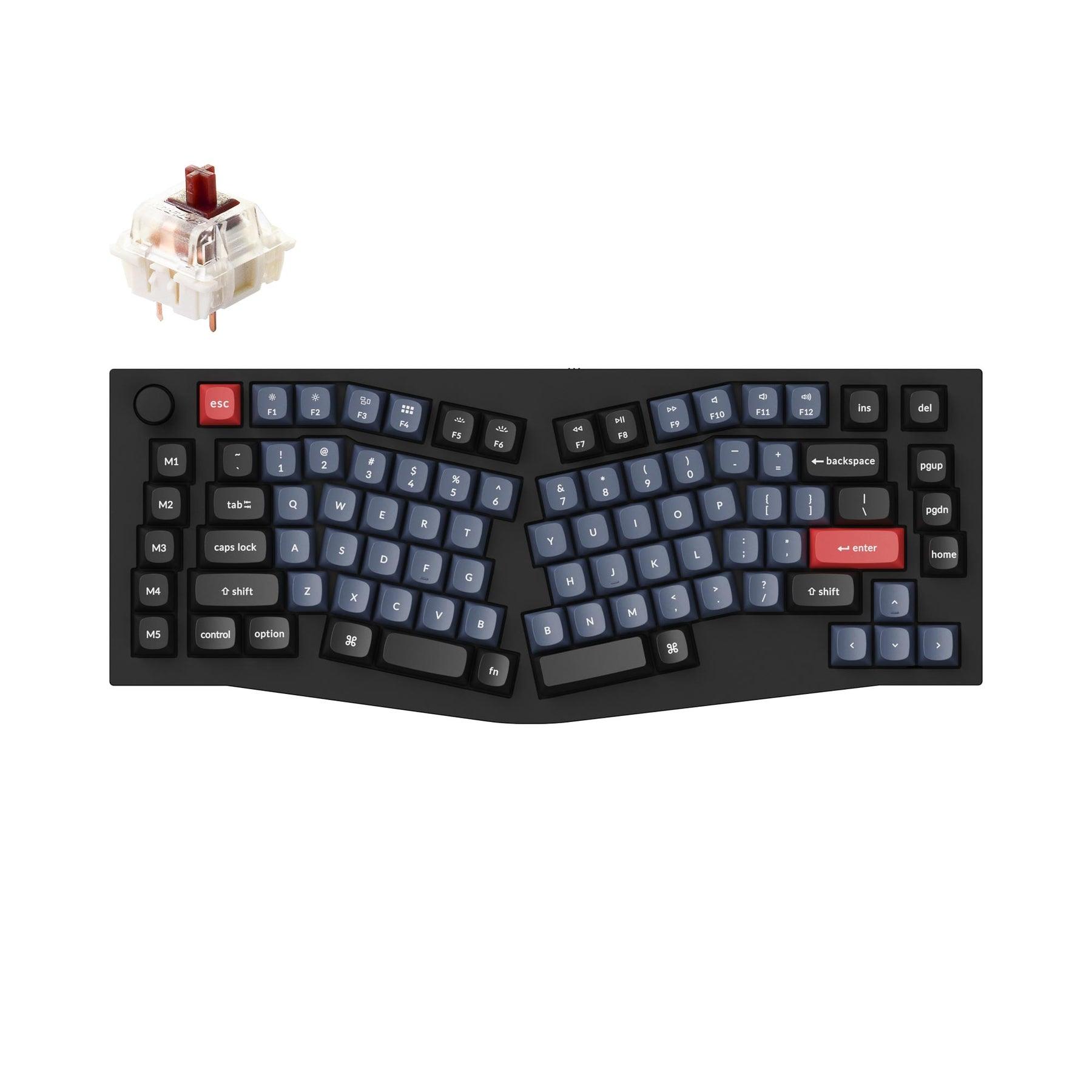 Keychron Q10 (Alice Layout) QMK Custom Mechanical Knob Version Hot-Swappable RGB Backlight Keyboard - Black (GATERON G Pro Brown Switch) (Q10M3) - DataBlitz