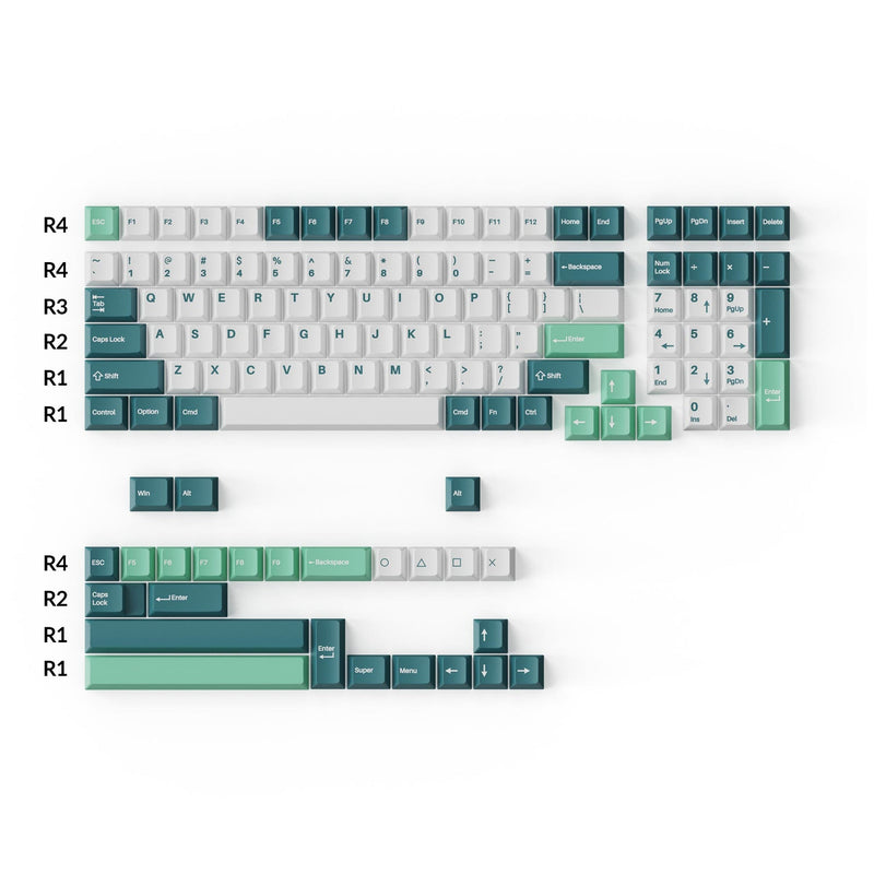 Keychron Cherry Profile Double Shot PBT Full Set Keycaps - White Mint