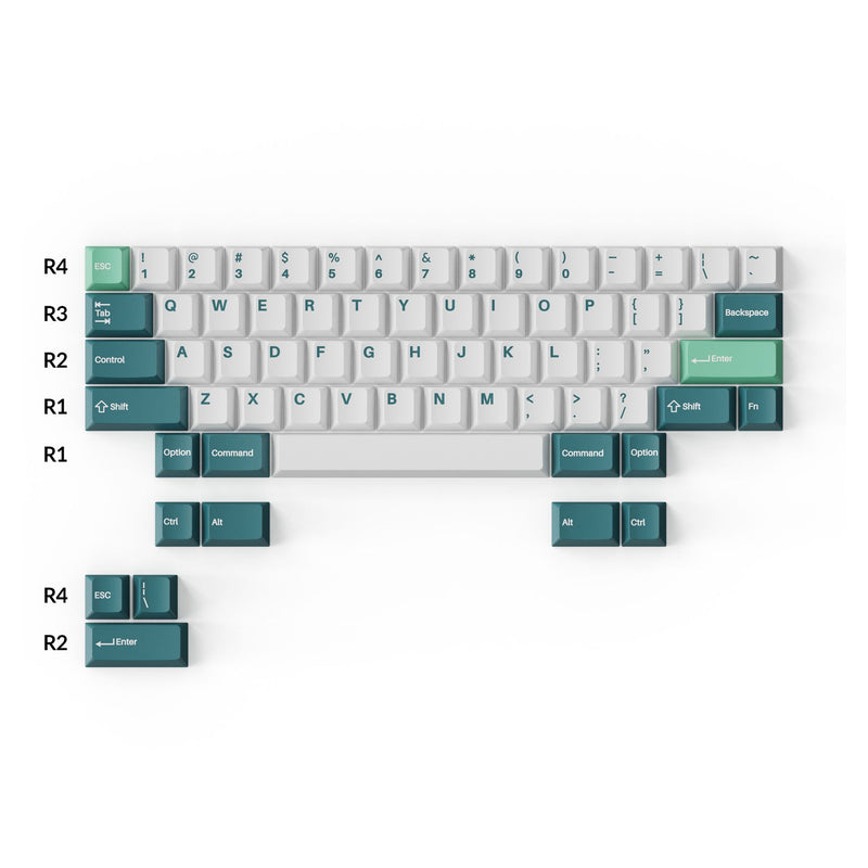 Keychron Cherry Profile Double Shot PBT Full Set Keycaps - White Mint