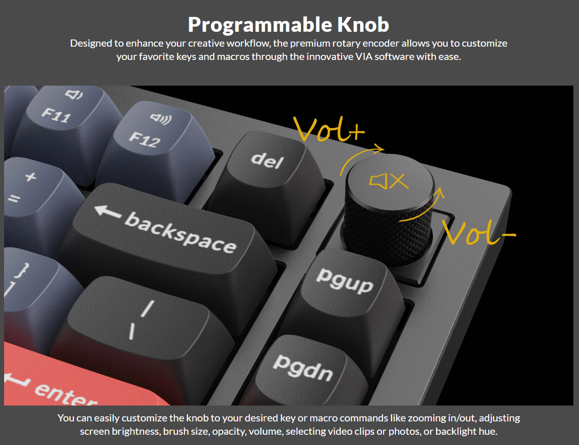 Keychron Q1 QMK Custom Mechanical Barebone Knob Keyboard Version 2