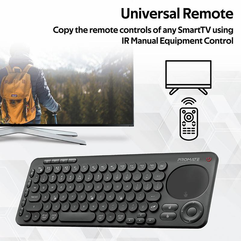 PROMATE Keypad-1 Dual Mode Portable Wireless Multimedia Keyboard With Touchpad (Black) - DataBlitz