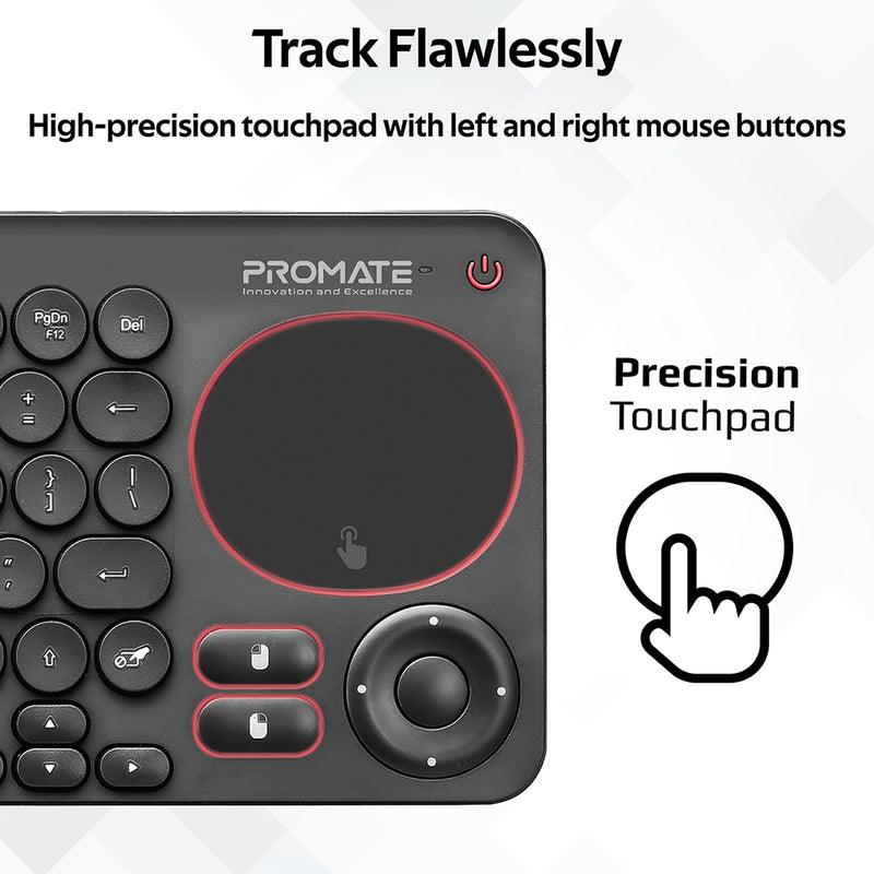 PROMATE Keypad-1 Dual Mode Portable Wireless Multimedia Keyboard With Touchpad (Black) - DataBlitz