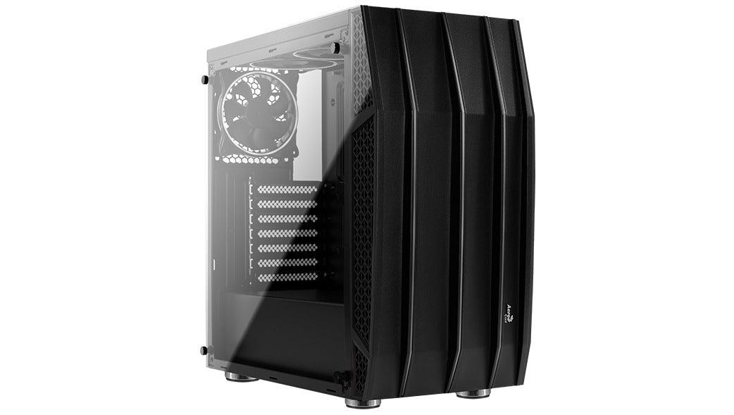 Aerocool Klaw-G-BK-V1 Tempered Glass RGB Mid-Tower Case (Black) - DataBlitz