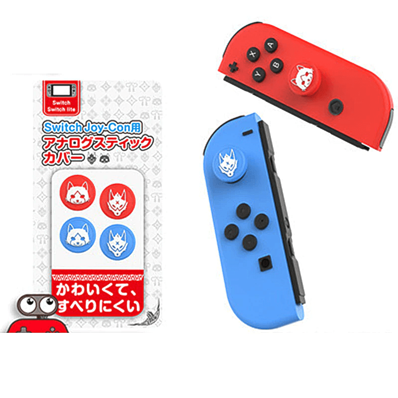 IINE NSW ANALOG CAPS FOR JOY-CON MONSTER HUNTER RISE RED/BLUE CAT+DOG (L492) - DataBlitz