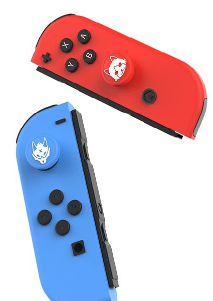 IINE NSW ANALOG CAPS FOR JOY-CON MONSTER HUNTER RISE RED/BLUE CAT+DOG (L492) - DataBlitz