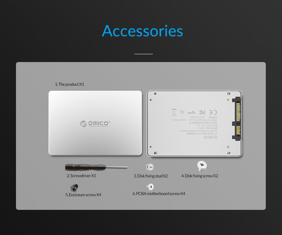 ORICO M.2 NGFF SSD To SATA SSD Adapter (Silver) (M2TS) - DataBlitz
