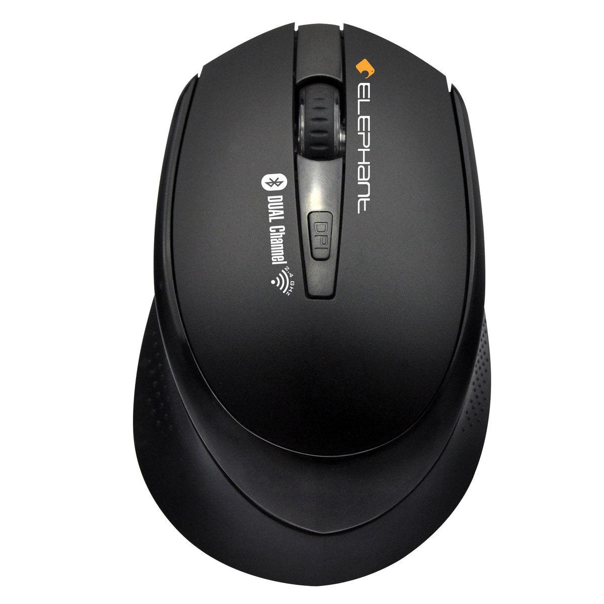 ELEPHANT DRAGONWAR BLUETOOTH 4.0 + 2.4G WIRELESS DUAL CHANNEL MOUSE (ELE-M525-BLACK) - DataBlitz