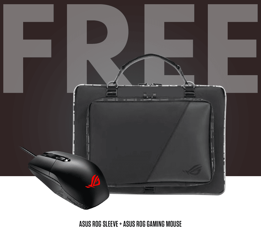 ASUS ROG FLOW X13 GV301QC-K6016T GAMING LAPTOP | 13.4" WUXGA | 16GB LPDDR4X | 512 SSD | RTX 3050 | WIN10 + ROG SLEEVE + ROG GAMING MOUSE - DataBlitz