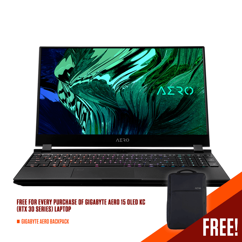 GIGABYTE AERO 15 OLED KC  LAPTOP | 15.6" FHD | i7-10870H |16GB DDR4 | 512GB SSD | RTX 3060 | WIN10 + GIGABYTE AERO BACKPACK - DataBlitz