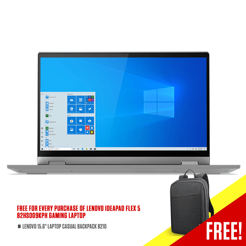 LENOVO IDEAPAD FLEX 5 82HS009KPH 14" GAMING LAPTOP + LENOVO 15.6" LAPTOP CASUAL BACKPACK B210 - DataBlitz