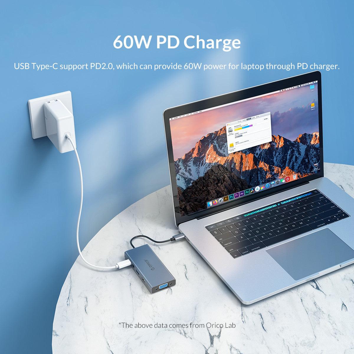 ORICO USB-C 5-In-1 Multifunctional Adapter (Grey) (MC-U501P) - DataBlitz