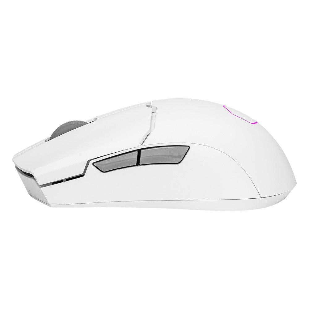 Cooler Master MM712 Wireless Lightweight Gaming Mouse With Ultraweave Cable PTFE Feet & RGB Accents (Matte White) - DataBlitz