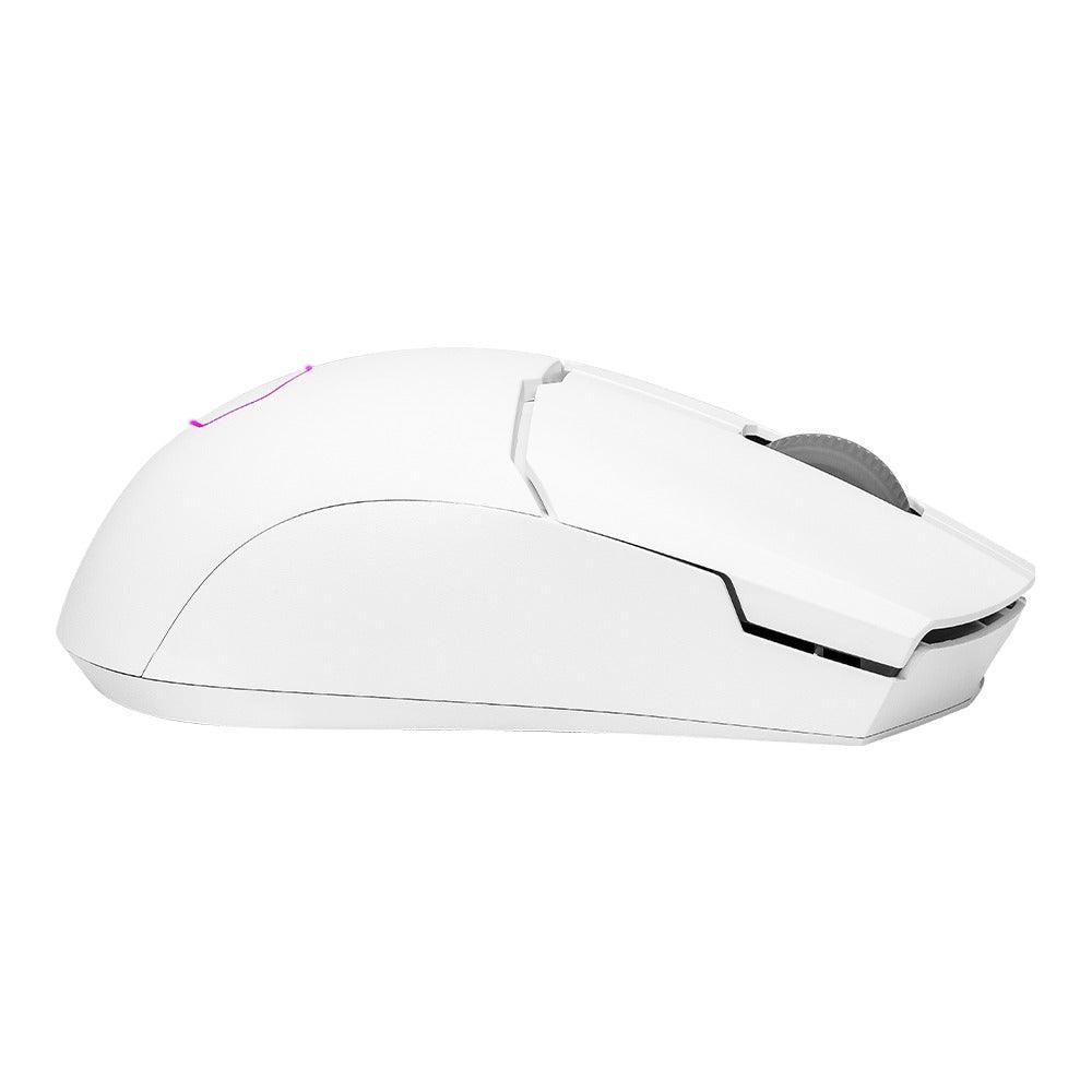 Cooler Master MM712 Wireless Lightweight Gaming Mouse With Ultraweave Cable PTFE Feet & RGB Accents (Matte White) - DataBlitz