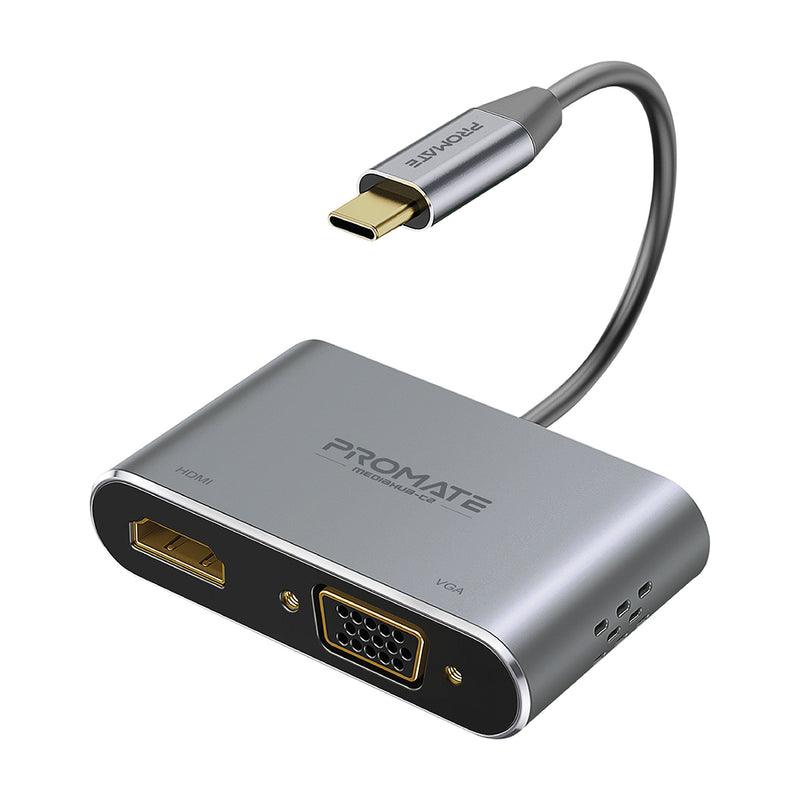 PROMATE Mediahub-C2 High Definition USB-C Display Adapter (Grey) - DataBlitz