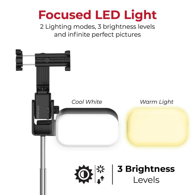 Promate Mediapod Remote Motion Controlled Selfie Stand With LED Light - DataBlitz