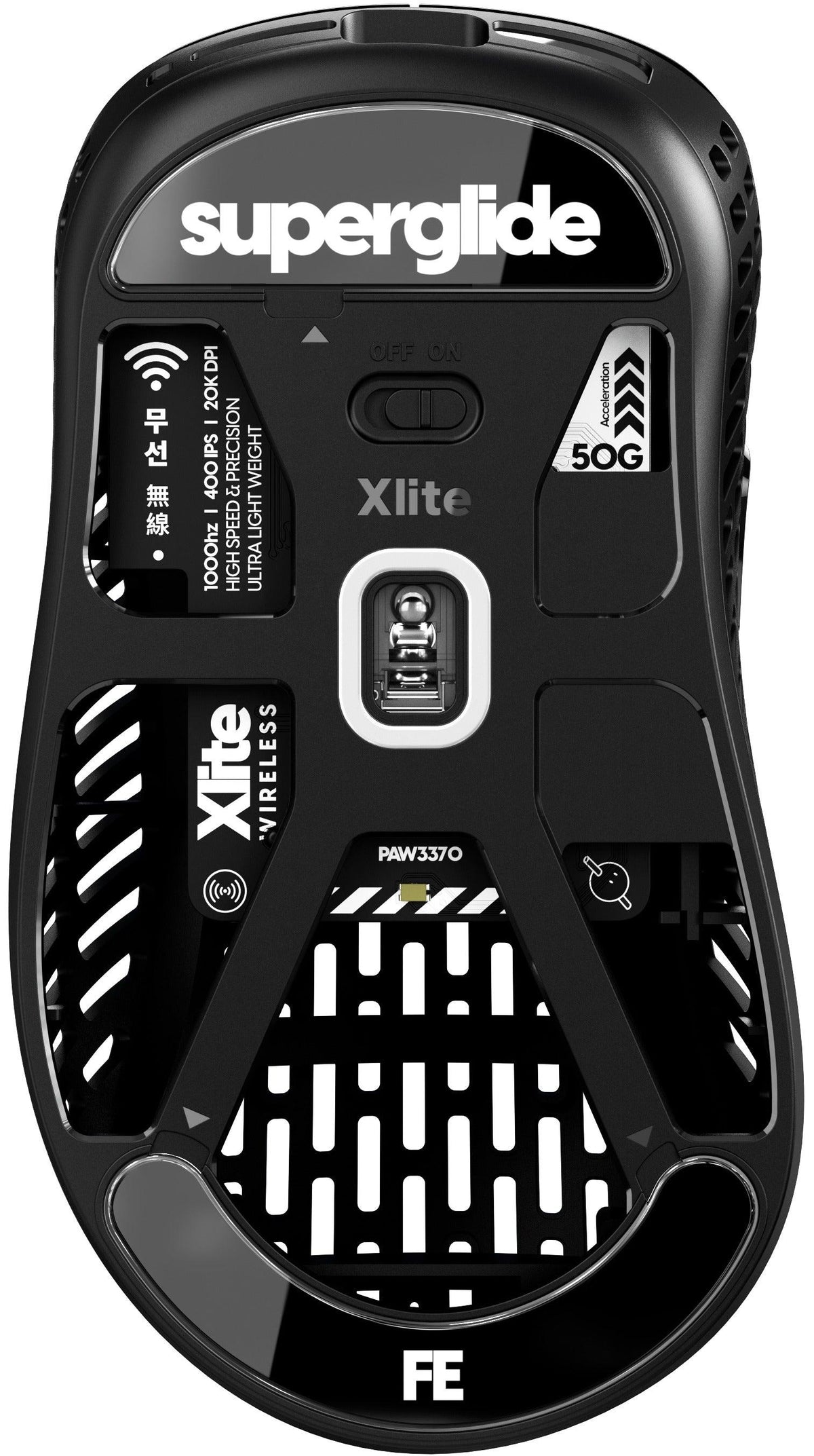 PULSAR Superglide Glass Skates For Pulsar Xlite Wireless Series (Black) (PXWSGB) - DataBlitz