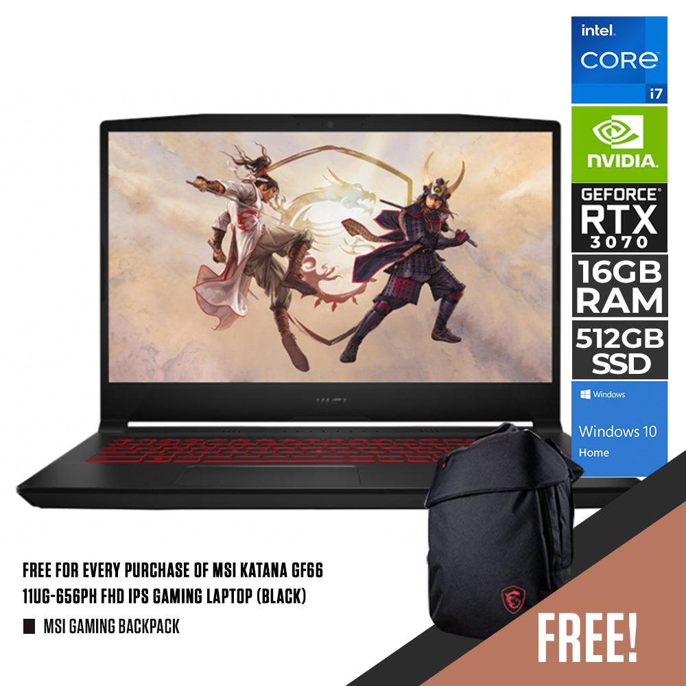 MSI KATANA GF66 11UG-656PH GAMING LAPTOP (BLACK) | 15.6“ FHD | i7-11800H | RTX 3070 | 16GB DDR4 | 512GB SSD |RTX 3070 | WIN10  + MSI GAMING BACKPACK - DataBlitz