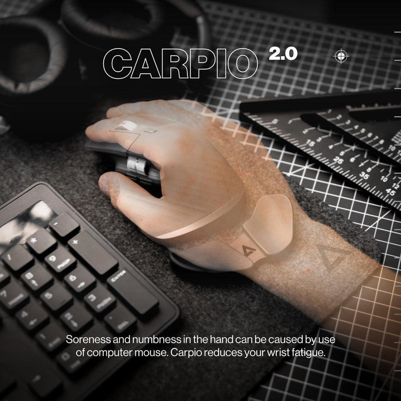 DeltaHub Carpio 2.0 Ergonomic Wrist Rest For Right-Handed Large (White) - DataBlitz