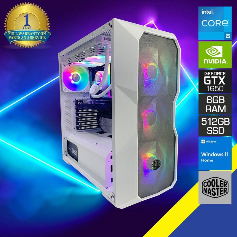 Alpha CMTDM500 Gaming PC (White) | i5-11400 | 8GB RAM DDR4 | 500GB M.2 SSD | GTX 1650 | Windows 11 Home - DataBlitz