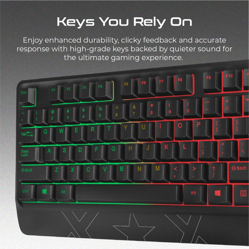 VERTUX ORION RAINBOW LED BACKLIT WIRED GAMING KEYBOARD & MOUSE (EN) - DataBlitz