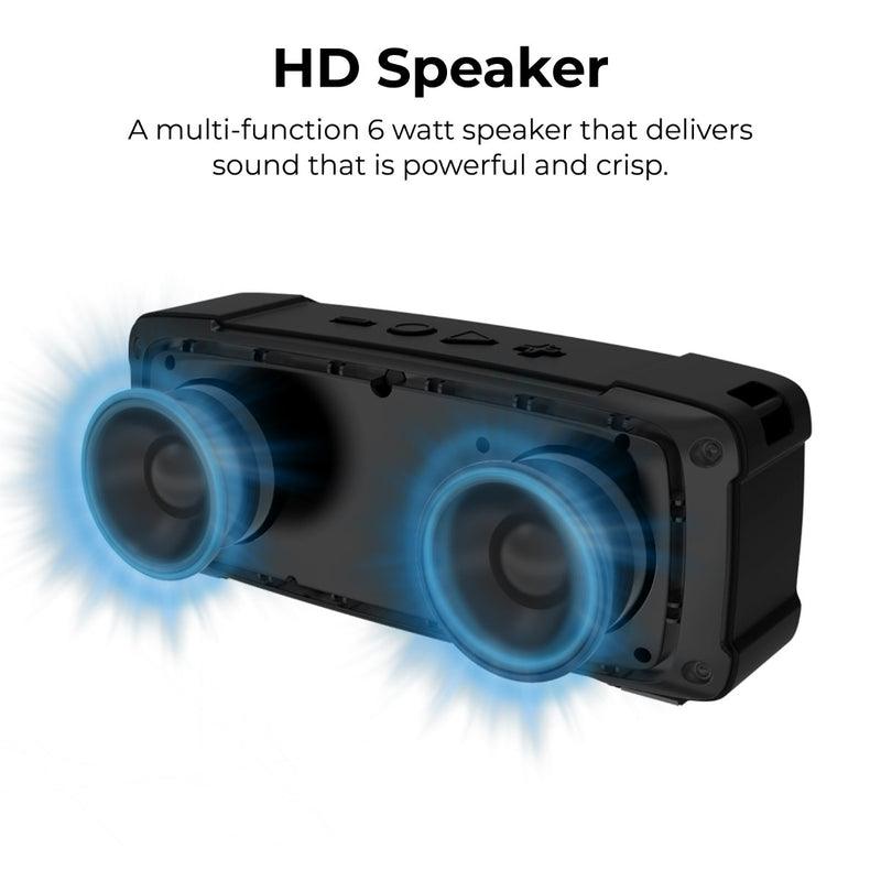 PROMATE Outbeat High Fidelity Rugged Wireless Speaker (Black) - DataBlitz