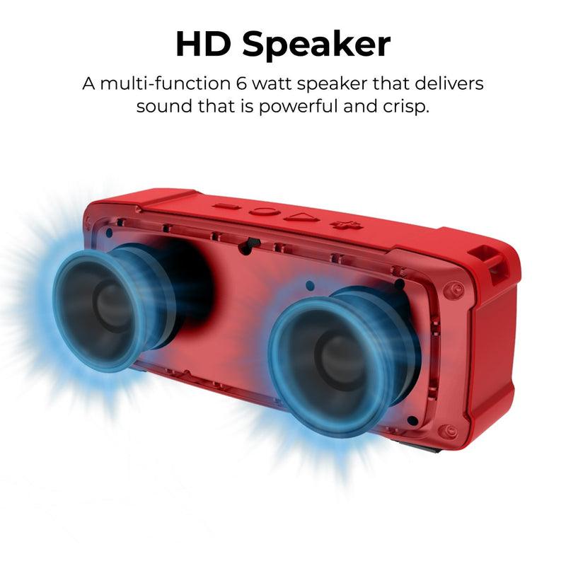 PROMATE Outbeat High Fidelity Rugged Wireless Speaker (Maroon) - DataBlitz