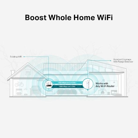 TP-Link AC1900 Dual-Band Mesh Wi-Fi Extender (White) (RE550) - DataBlitz