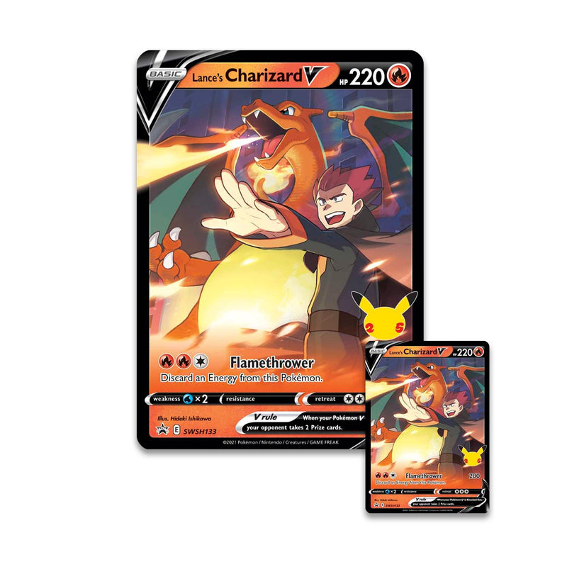 POKEMON TCG 25TH ANNIVERSAY CELEBRATIONS LANCE'S CHARIZARD V COLLECTION BOX (290-80939) - DataBlitz