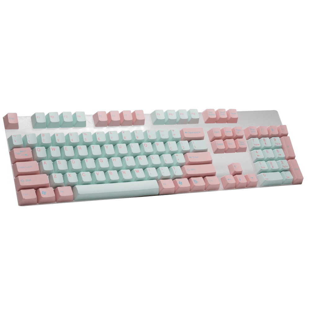 TAIHAO DOUBLE SHOT PBT KEYCAPS SET FOR CHERRY MX SWITCH (104-KEYS) (BABY MIAMI) (PINK/MINT) (C02BP201) - DataBlitz