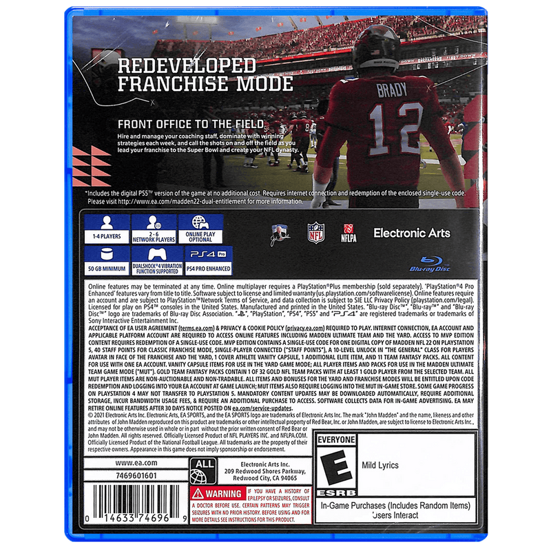 DATABLITZ ECOMMERCE PS4 MADDEN NFL 22 MVP EDITION ALL US